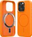 kwmobile Telefoonhoesje voor Apple iPhone 16 Pro - Hoes met siliconen randen en magnetische achterkant compatibel met MagSafe, in fruitig oranje