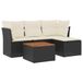 vidaXL 5-delige Loungeset met kussens, polyrattan, zwart