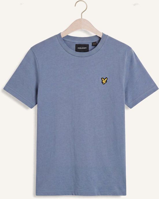 Lyle & Scott Plain T-shirt Polo's & T-shirts Jongens - Polo shirt - Lichtblauw - Maat 152/158