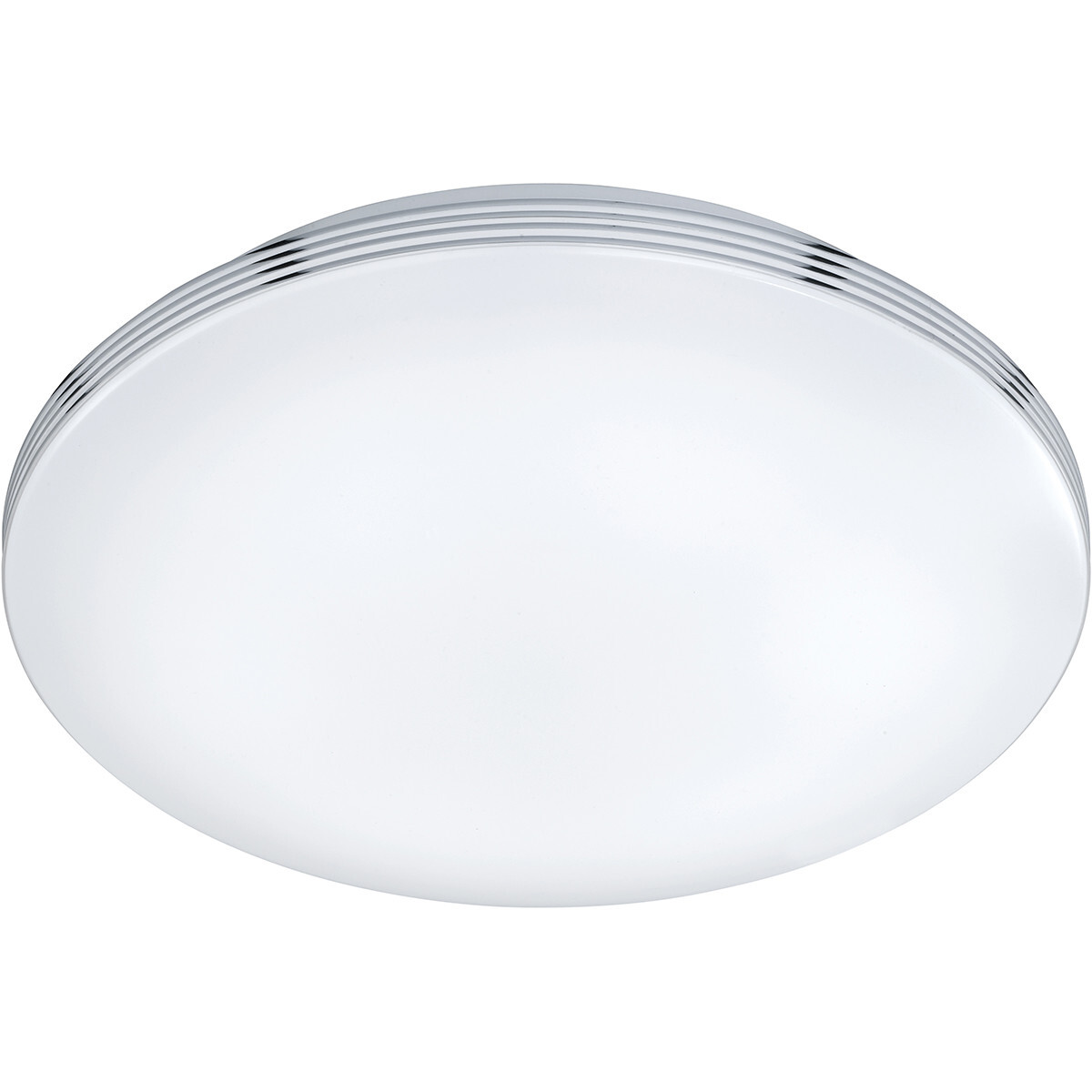 BES LED LED Plafondlamp - Trion Apity - Opbouw Rond 24W - Spatwaterdicht IP44 - Dimbaar - Warm Wit 3000K - Glans Chroom - Aluminium