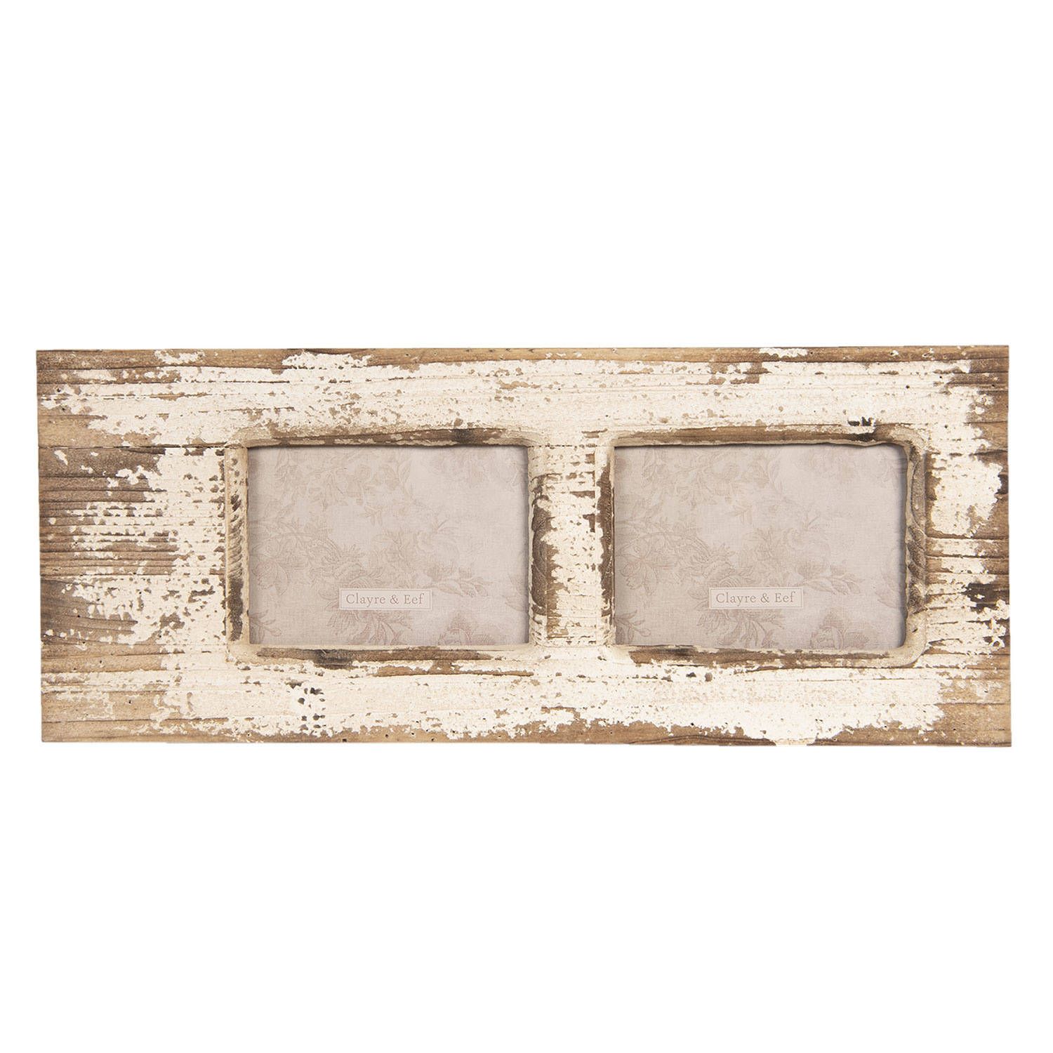 Clayre & Eef Fotolijst 13x18 cm Bruin Beige Hout Rechthoek Fotokader Wissellijst Foto Frame