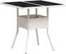 vidaXL Tuintafel met glazen blad 80x80x75 cm polyratan wit