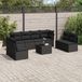 Maison Exclusive - Salon de jardin, 9 pièces, avec coussins, noir, en polyrotin