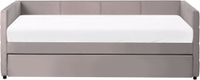 Beliani CHAVONNE - Onderschuifbed - Lichtgrijs - 90 x 200 cm - Fluweel
