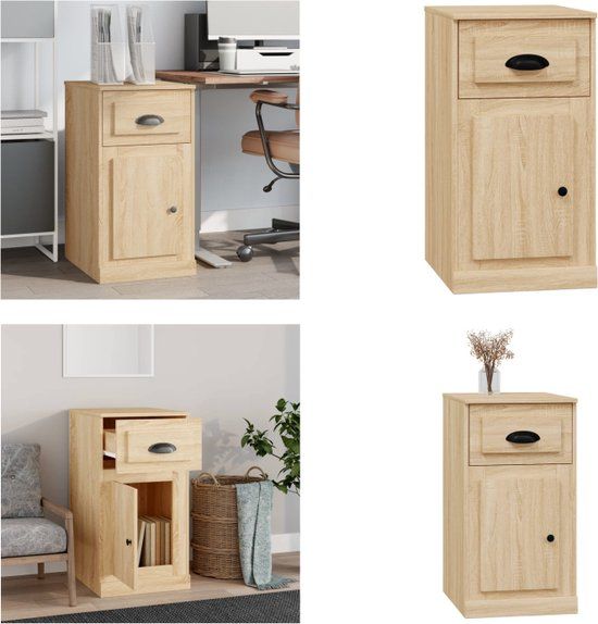 vidaXL Bijzetkast met lade 40x50x75 cm bewerkt hout sonoma eikenkleur