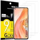 NEW'C 3 Stuks, Screen Protector voor Xiaomi Mi 11 Lite/Mi 11 Lite 5G, Gehard Glass Schermbeschermer Film 0.33 mm ultra transparant, ultra resistent