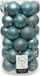 Bellatio Decorations Decoris Kerstballen - 37 stuks - IJsblauw - Kunststof - 6 cm