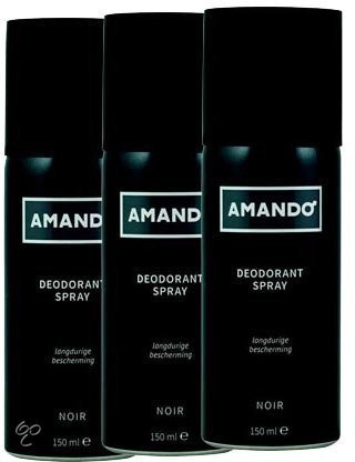 Amando Noir - Deodorant - 3 x 150 ml - Voordeelverpakking