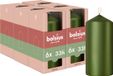 Bolsius - Gladde Stompkaars - 6 stuks - Metallic Groen - 12 cm - 33 Branduren
