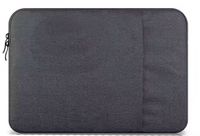 CHPN Zwarte laptophoes - 15 inch laptop sleeve - Met extra vak - Rits - Zwart - Computerhoes