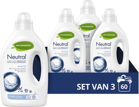 Neutral Wit Vloeibaar Wasmiddel - 60 wasbeurten - Wol/zijde