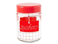 H & H Pengo 264812 vaas suiker keuken, 770 cc, rood, rood/transparant
