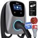 Tera EV oplader Smart APP met 16-32A type 2 22kW of 11kW of 22kW thuis laadstation 400V CE & TÜV Wallbox 7 m oplaadkabel met laderhouder app-besturing CEE 3-fasen stekker W01, zilver
