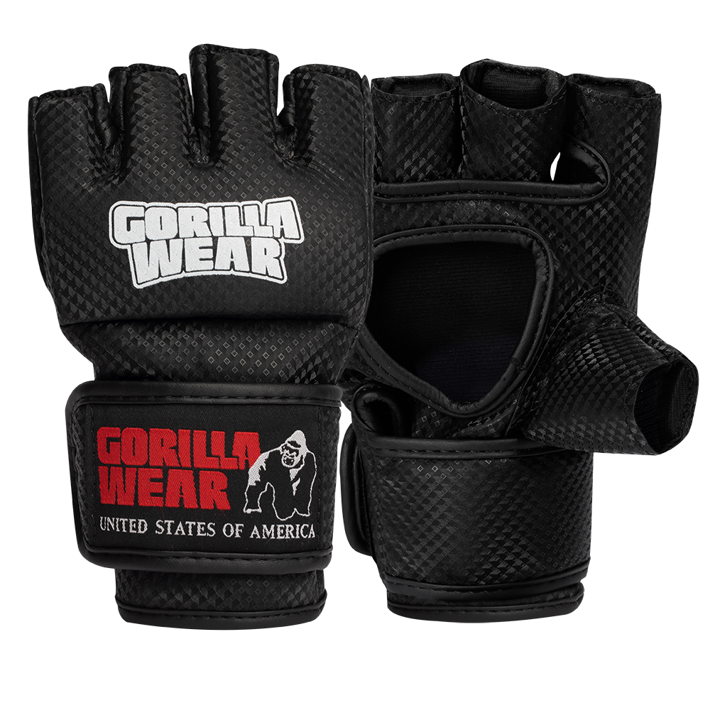 Gorilla Wear Manton MMA Handschoenen (Met Duim) - Zwart/Wit - M/L