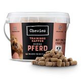 Chewies Trainingshap, paard, hondenlekkernijen, graanvrij, zacht en zonder suiker, monoprotein hondensnacks in hersluitbare emmer, Made in Germany, 8 x 300 g