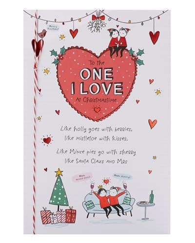 UK Greetings Christmas Card for the One I Love - Sketch Design