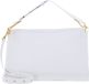 Coccinelle Leren Handtas Schoudertas Snip Handbag Double Grainy Leather Bril. Wh / Cela. Gr Wit