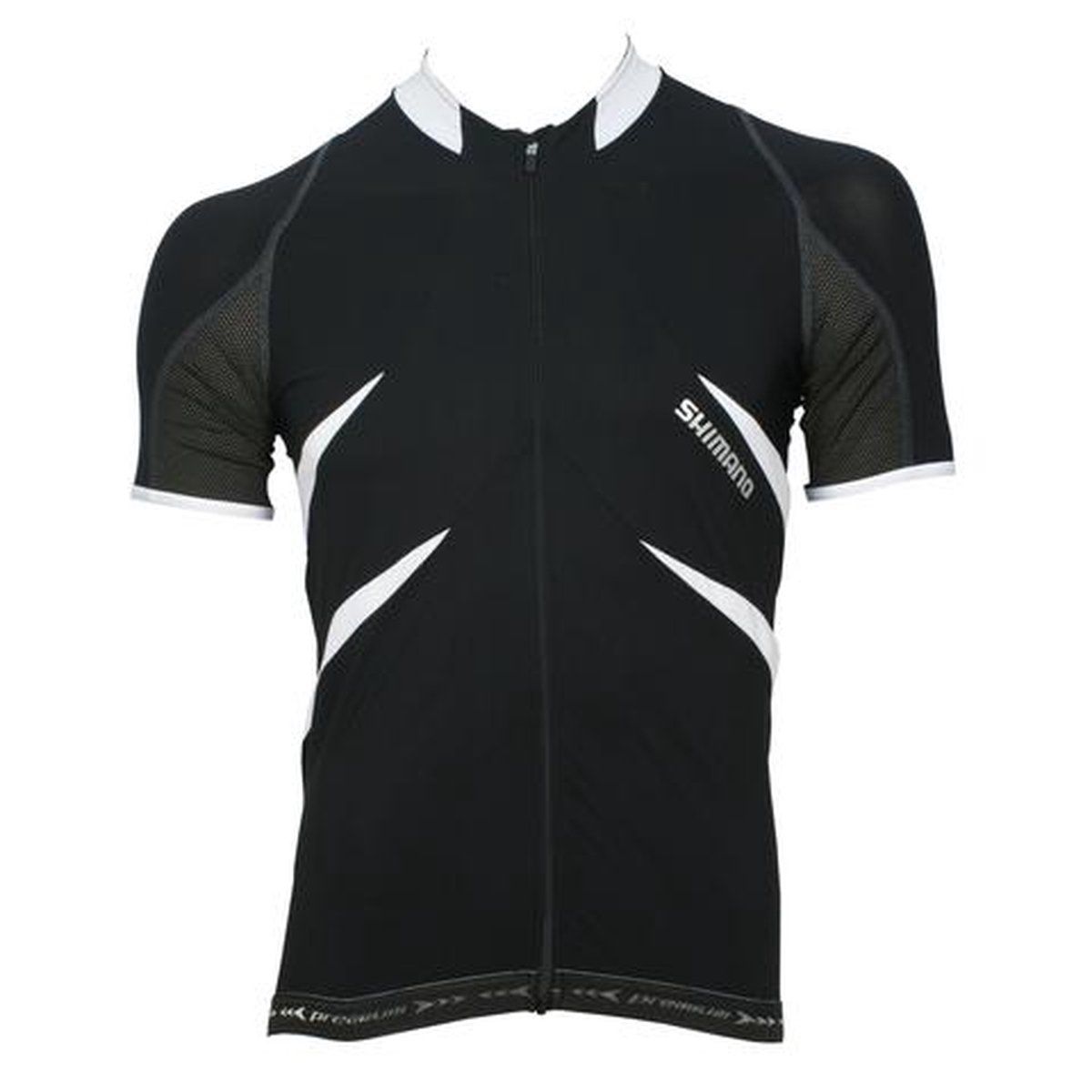 Shimano Premium - Fietsshirt - Korte Mouw - Zwart met Wit - 2023