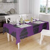 Bonamaison Tafelkleed, Anti-Mold, Sneldrogend, Waterdicht, 100% Polyester Tafellaken, Paars, zwart, 140 x 160 Cm
