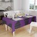 Bonamaison Tafelkleed, Anti-Mold, Sneldrogend, Waterdicht, 100% Polyester Tafellaken, Paars, zwart, 140 x 160 Cm