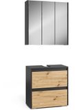 Vicco Ensemble de meubles de salle de bain Majest, chêne artisanal, 2 pièces