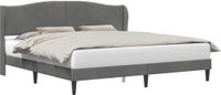 vidaXL Bedframe met hoofdeinde, donkergrijs, 180 x 200 cm, fluweel