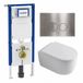 QeramiQ Dely Swirl Toiletset - 36.3x51.7cm - Geberit UP720 Duofix Sigma inbouwreservoir - 35mm zitting - bedieningsplaat steel - ronde knoppen - blanc brillant