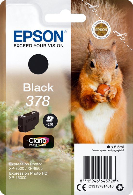 Epson 378 Zwart - Inktcartridge - Origineel