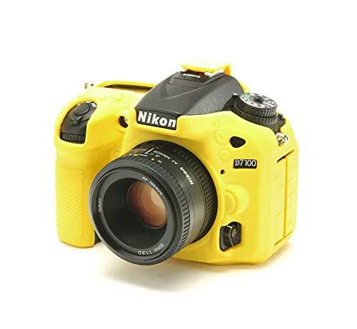 kinokoo Professionele Siliconen Case voor Nikon D7100/7200 Digitale SLR Camera, Nikon D7100 Beschermende Rubber Behuizing Cover (Geel)