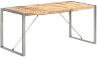 vidaXL Eettafel 160x80x75 cm massief ruw mangohout