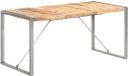 vidaXL Eettafel 160x80x75 cm massief ruw mangohout