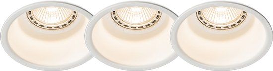 QAZQA Dept - Set of 3 White Round Recessed Spotlights - Ø 8.8 cm