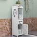 Merkloos Meuble de salle de bain haut - Armoire pour toilettes - Armoire haute étroite - Blanc - 80 x 20 x 18 cm