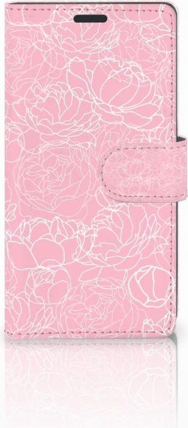Sony Xperia Z3 Bookcase Hoesje Design White Flowers