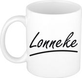 Bellatio Decorations Shoppartners Bv Lonneke Naam koffiemok - beker - met sierlijke letters - wit