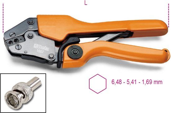 Beta Industriele kabelschoentang voor BNC coaxkabels RG 58, RG 59, RG 62, RG 71 1607