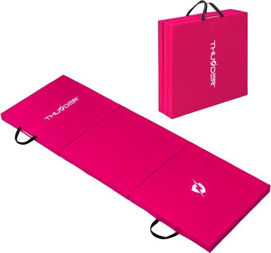 THUNDER® Opvouwbare Gymnastiekmat | MG-01-PINK | 180x60x4 cm | Roze