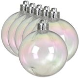 Decoris Kerstballen - 24 stuks - 8 cm - Transparant Parelmoer - Kunststof