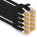 1aTTack.de - 10 x 0,25 m Cat7 netwerkkabels, Cat.7 Ethernet, LAN & Cat 7 patchkabels voor maximale internetsnelheid en verbindt alle apparaten met RJ45-connectoren, zwart