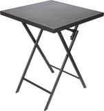 BRUBAKER Bergamo Tuintafel, 58 x 58 cm, weerbestendig, metalen bijzettafel, inklapbaar, campingtafel, hoekig met steenlook, klaptafel voor balkon, terras, bistrotafel, grijs
