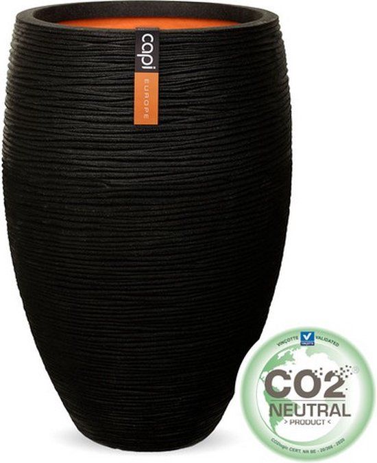 Capi Europe Vaas Elegant Deluxe Rib NL - 38x58cm - Zwart