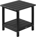 Vevor Bijzettafel Kunststof Tuintafel Balkontafel HDPE 45x38x44cm Zwart