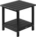 Vevor Bijzettafel Kunststof Tuintafel Balkontafel HDPE 45x38x44cm Zwart