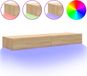 vidaXL Meuble TV avec éclairage LED, 2 pièces, chêne sonoma, 60 x 35 x 15,5 cm