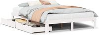 vidaXL Bedframe met lades massief grenenhout wit 120x200 cm