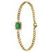 Lucardi Dames Stalen goldplated armband vintage vierkant groen