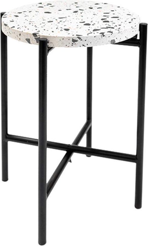 Bijzettafel Olan - Ø 43.5 cm - Zwart/Wit