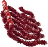 Guirlande de Noël - 4x pièces - rouge - lametta aluminium - 180 x 7 cm - décoration sapin de Noël / guirlandes - décoration de Noël