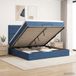 vidaXL - Ottoman bed met matras en hoofdeinde - Blauw - 160 x 200 cm - Stof