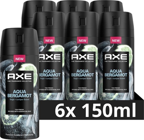 AXE Deodorant Aqua Bergamot - 6 x 150 ml - Voordeelverpakking